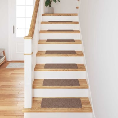 vidaXL Antislip Trapmatten 15 st 60 x 25 cm Bruin PP Rechthoekig