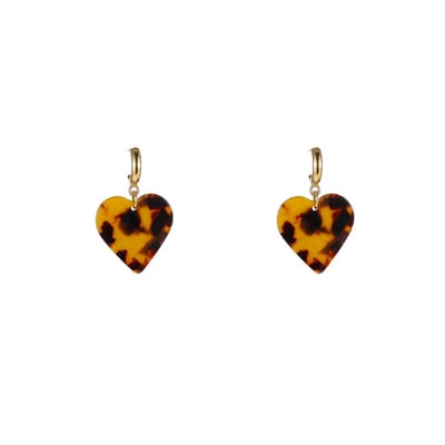 Go Dutch Label Oorknoppen Heart Dangle Leopard