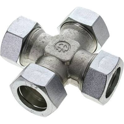35L Verzinkt Stalen Kruissok Snijring 160 Bar DIN 2353 - FL4X-C-EZ-35-L