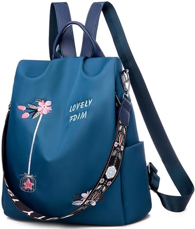 QTTVBTNA Anti-diefstal rugzak - Dames Rugtas - Oxford Stof - Waterdicht - Lichtgewicht - Reizen - School - Casual Dagelijkse Tas - Blauw