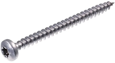 Spaanplaatschroeven RVS A2 Halfronde Kop 5x60mm - Houtschroef Volledige Schroefdraad TX Aandrijving 150st