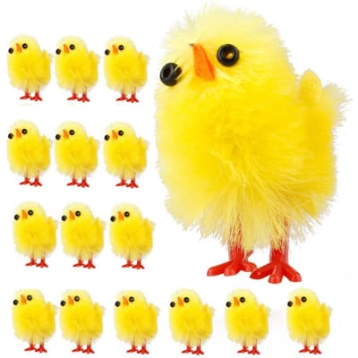 60PCS Mini Poussins de Pâques Jaunes Décoration de Pâques Jouet Printemps Décor Maison Jardin Cadeurs de Fête et