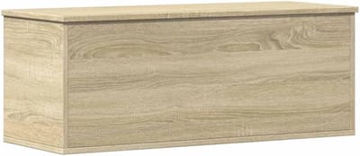 Thuys – Dekenkist – Opbergbank – Bewerkt Hout – 90 x 35 x 35cm – Natuurlijk