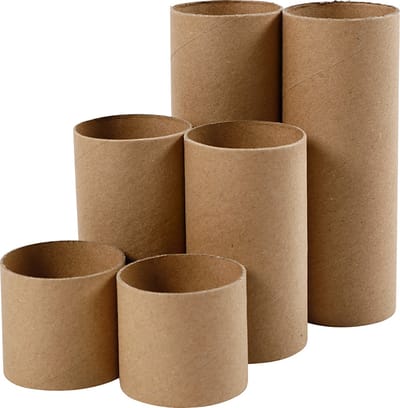 Rollen van karton, L: 4,7+9,3+14 cm, d 5 cm, 6 stuk/ 1 doos
