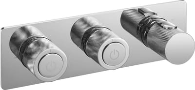 Ben Engraved Cross thermostaat afbouwdeel met omstelrichting chroom