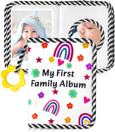 Dailygoods- Babyfotoalbum Zacht - Veiligheidsspiegel - Fotoalbum 10 x 15 cm - Vroege Educatie - Familie/Friends - Perfect voor Peuters - Fotoboek