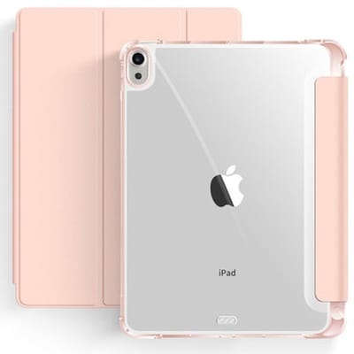 Mobiq Tablet Hoes - geschikt voor iPad Air 13 inch (2025) M3 - Clear Back Trifold Bookcase Hoesje