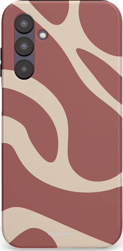 Casetastic Hoesje Geschikt voor Samsung A25 - Stijlvolle Beschermende Duo-layer Case - Terracotta Mediterranee Golven