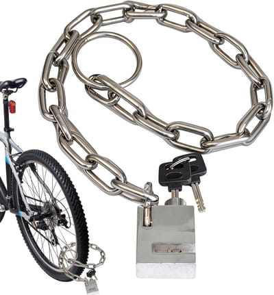 Fietskettingslot - Flexibel hangslot - Voertuigen beveiligen - Roestbestendig ontwerp - 80 cm lengte - Zwart