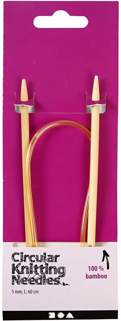 Rond breinaalden, L: 60 cm, afm 5 mm, 1 stuk