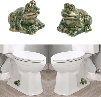 Toiletboutdoppen - Decoratieve hoezen - Badkamer decoreren - Schattig kikker design - 24 x 18 x 2 inch - Groen