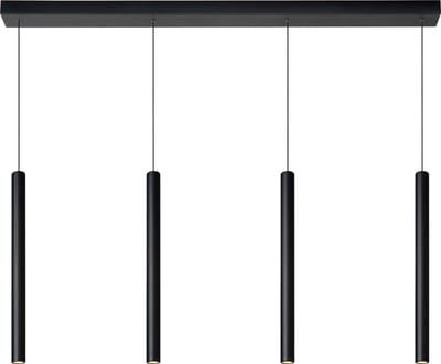 Lucide LORENZ - Hanglamp - LED Dimbaar - 4x4W 3000K - Zwart