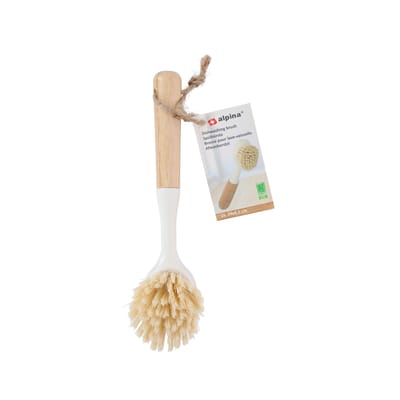 Alpina Afwasborstel Bamboe Handvat 24x4.5 cm Crème - Duurzaam en Stijlvol
