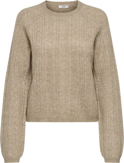 Jacqueline de Yong Trui Jdyapril Life L/s O-neck Pullover K 15363299 Silver Mink/melange Dames Maat - S