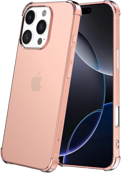 Smartphonica Telefoonhoesje Geschikt voor iPhone 16 Pro Transparant Schokbestendig Siliconen Hoesje met Stootrand - Shockproof Back Cover Case - Lichtroze geschikt voor iPhone 16 Pro
