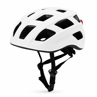 Fietshelm met verlichting - Volwassen - Verstelbaar - Maat M 54-58 cm - Mat wit