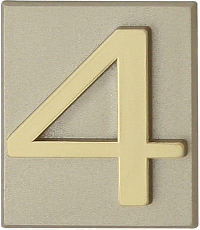 Domino® Deurnummer Zelfklevend INV - "4" - Olijfgroen - Woonhuisnummer Hotelkamernummer 40x47mm - Huisnummer Brievenbus Adresnummer Stickers - Huisnummerplaatje - Deur en Kamernummer - Lockernummer
