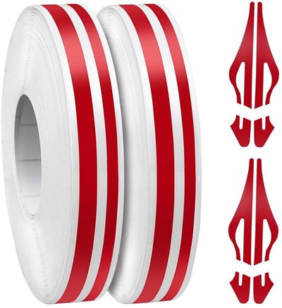 Dailygoods- Krijtstreeptape 1,2 cm - Duurzaam - UV-bestendig - Hoge elasticiteit - Voor auto's/motoren/boten - Krasbestendig oppervlak - Decoratietape