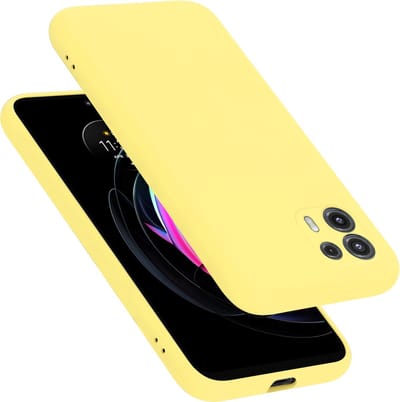 Cadorabo Hoesje geschikt voor Motorola EDGE 20 LITE / FUSION in LIQUID GEEL - Beschermhoes gemaakt van flexibel TPU silicone Case Cover