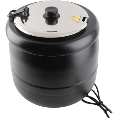 Chauffe-soupe 10L avec cuve intérieure amovible en acier inoxydable, isolation thermique, chauffe-soupe alimentaire, 400W, prise UE 220V black