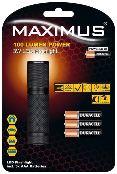 Maximus LED Zaklamp 3W Ø2,8x10cm