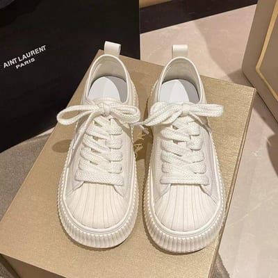 Nieuwe Shell Head Schoenen met Dikke Zolen Dames Verhogende Casual Schoenen Ins Tide Platform Sneakers Damesschoenen 35 white
