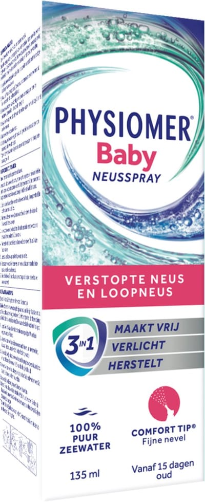 Physiomer Baby Spray - Neusspray - Natuurlijke en efficiënte oplossing om je baby beter te kunnen laten ademen - 135 ml