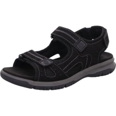Rohde Zwarte Leren Heren Sandalen - Zwart - 40
