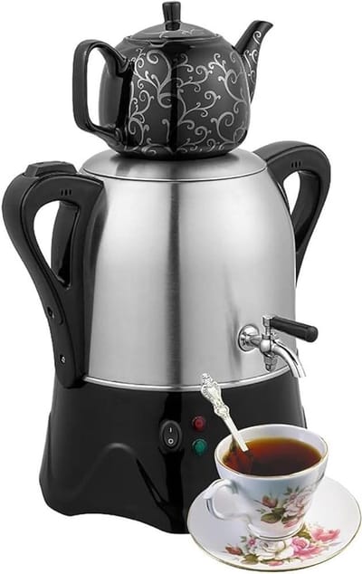 Elektrisch Theezetapparaat - Thee en Koffie - Dranken Bereiden - Dubbele Ketel - 3L + 1L - Zwart