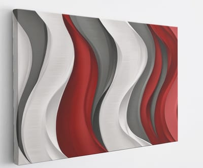 Saammp Canvas Schilderij - Rood wit patroon - Abstract - 45x30 - Foto op canvas - Wanddecoratie - Muurdecoratie Woonkamer - Slaapkamer decoratie - Canvas Print