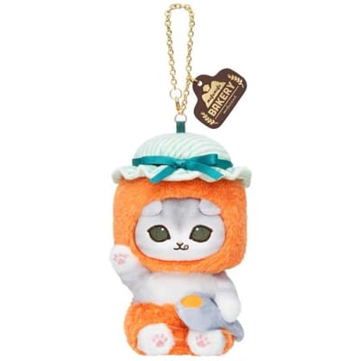 12CM Mofusand Bakkerij Haai Kat Pluche Speelgoed Sleutelhanger Broodje Aardbei Baguette Chefpop Hanger Cartoon Kat Knuffelzak Charms white