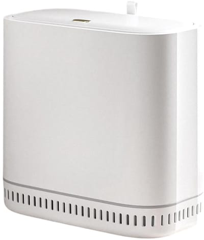 Afvalemmer met deksel - Prullenbak mand - Ruimtebesparend opbergen - Automatische geurpreventie - 15 cm breed - Wit