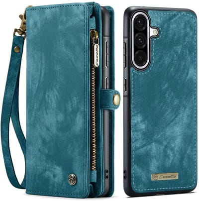 CaseMe 008 Geschikt voor Samsung Galaxy A56 - 2-in-1 Book Case en Back Cover - Magnetisch Uitneembaar - Portemonnee Hoesje - Blauw