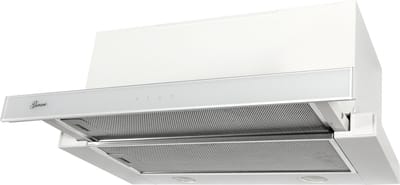 GURARI vlakschermkap GCH 117 Wh Prime Line+Koolfilter, Afzuigkap 60 cm, wit glas, 1000m³/h, afstandsbediening