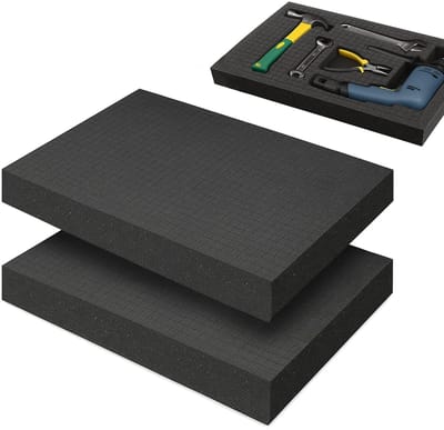 Set van 2 Grijze Schuimblokken 405 x 305 x 50 mm voor Camera, Tablet en Gereedschap Bescherming