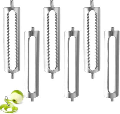 Pack of 6 Peeler Replacement Blades Stainless Steel Peeler Turbo Peeler Replacement Blades Flat Cut Professional - ShopVlot