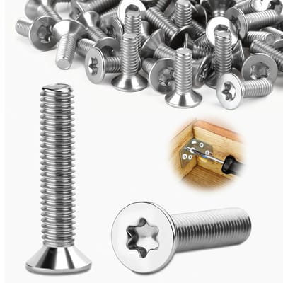 Set van 25 M6 x 40 mm Torx Schroeven, RVS A2 V2A, Platte Kop, Geschikt voor Hout en Metaal, Duurzaam en Corrosiebestendig