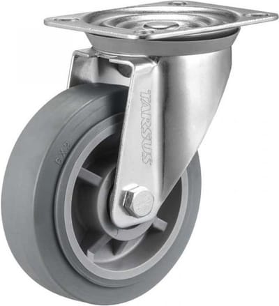 Zwenkwiel 150 mm 220 kg TPR rubberband extra stil - TARSUS