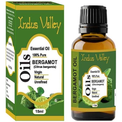 Эфирное масло Бергамота (15 мл), Bergamot Essential Oil,  Indus Valley 19.125 black