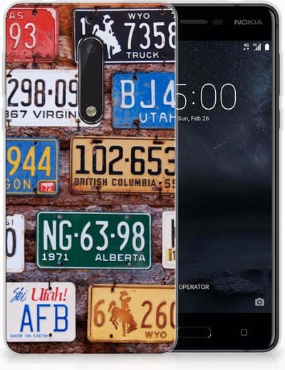 Nokia 5 Siliconen Hoesje met foto Kentekenplaten