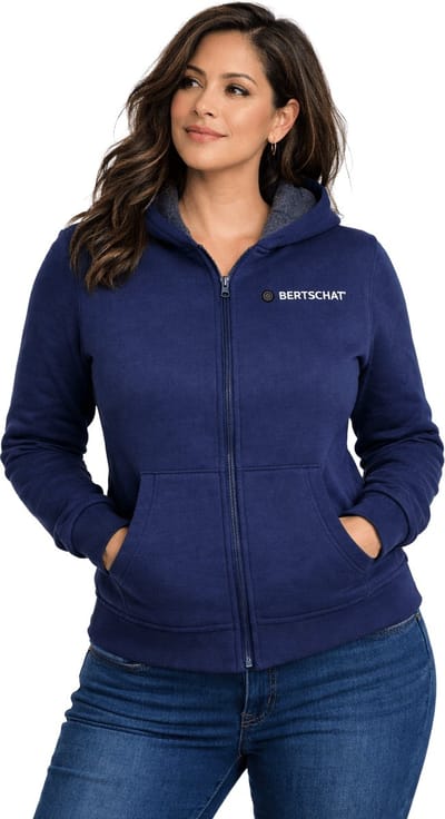 Verwarmd Vest - Dames | Verwarmde Hoodie | Vijf Verwarmingszones | Marineblauw | Incl. Powerbank | M