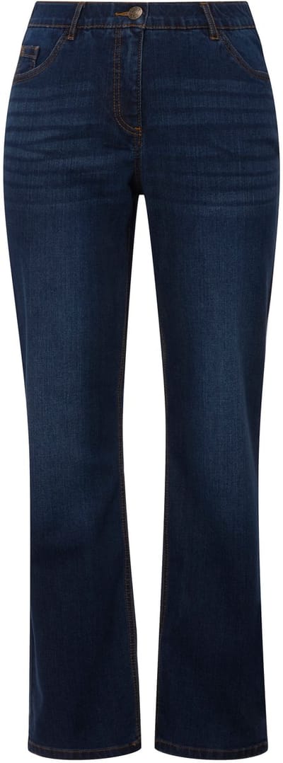 Ulla Popken - Dames - Jeans Mandy recht 5-pocketmodel comfortabele tailleband - Blauw denim - Maat 44