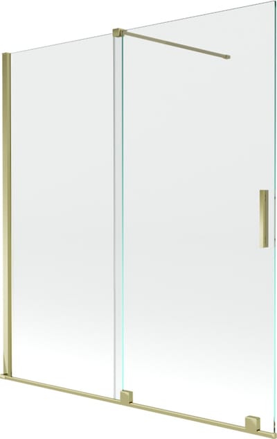 Mexen Velar badwand 2-vleugelige schuifdeur 150 x 150 , transparant, goud - 896-150-000-01-50