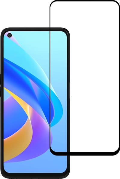Smartphonica Screenprotector Geschikt voor Oppo A76 - Full Cover Tempered Glass - Gehard glas Geschikt voor Oppo A76 geschikt voor Oppo A76