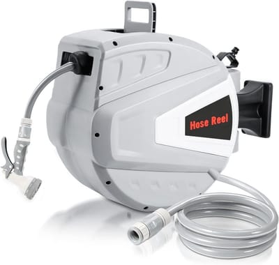 Slanghaspel 20 + 2m met Wandmontage en Handdouche - Automatische oprollende Tuinslang