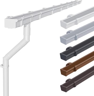 Dakgootset 68mm voor tuinhuis - doosvormig 5m wit