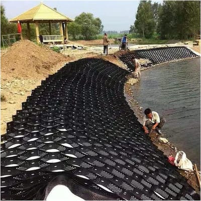 Tuingrind Keermuurrooster - Grindstabilisator Oprit - Stabiliseren Ondergrond - Hoge Belastbaarheid - 3 x 4 m - Zwart