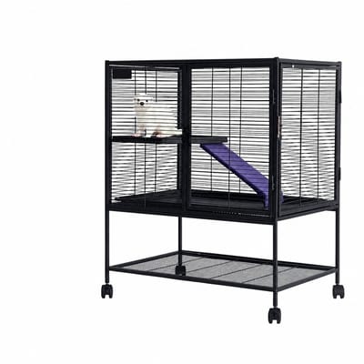 Allero Konijnenhok - Konijnenhok Voor Buiten - Dierenkooi - Cavia Hok - Hok Op Wielen - Fretten - Knaagdieren - 44x61x86,5cm