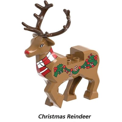 MOC Kerstrendier Bouwstenen Werkt Met Figuren Kerstman Hert Eland Componenten Stenen Deeltje ZELF-DOEN-