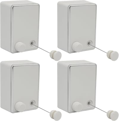 Uittrekbare Waslijn Set - Waslijnen voor Binnen - 4 Stuks - Wit